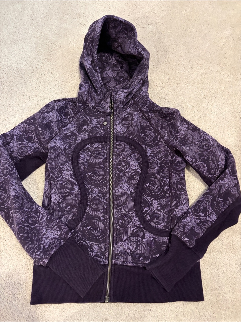 Lululemon Purple Floral Scuba Hoodie, 6